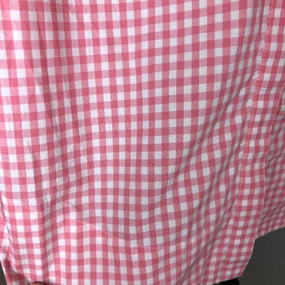 TYLER Boe Sherri Blossom Pink White Gingham Button Down Tunic Longer Blouse Sz 4 - Picture 9 of 11
